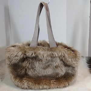 Imogen Faux Fur Tote Bag - Brown